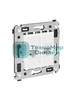 Розетка компьютерная DKC Avanti 4400664 RJ-45 без шторки в стену, кат.5е двойная, 