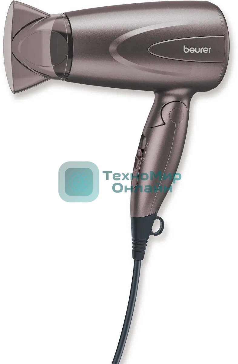 Фен Beurer HC17 серый, 1300 Вт, компактный, ионизация