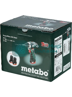 Дрель-шуруповерт Metabo PowerMaxx BS 600984000, 12 В, 2 Ач, 34 Нм, щеточный