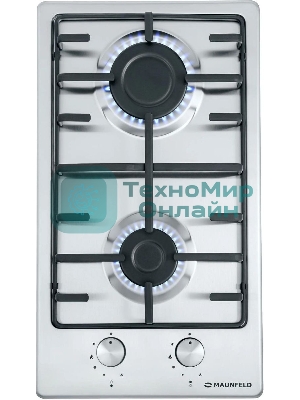 Газовая варочная панель Maunfeld EGHS.32.3ES/G, 2 конфорки, нержавеющая сталь