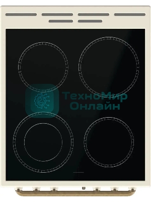 Плита электрическая Gorenje GECS5B70CLI бежевый, конфорок 4 электрических, духовка 70 л, 50 см x 85 см x 59.4 см