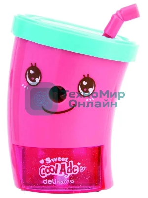 Точилка для карандашей механическая Deli E0732, 1 отверстие, пластик, ассорти