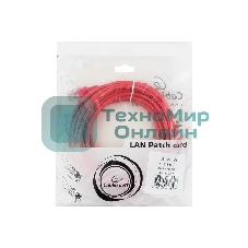 Патч-корд UTP Cablexpert cat.5e, 5м, литой, многожильный (красный)
