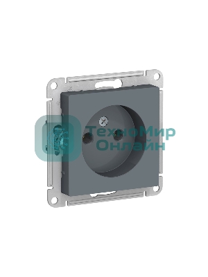 Механизм розетки 1-м СП AtlasDesign 16А IP20 без заземл. грифель