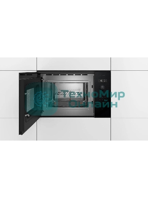 Микроволновая печь встраиваемая Bosch BEL454MB1F 6 Series, 900Вт,LED-display,AutoPilot 8, 25 л, гриль, черный, 382x594x388 мм