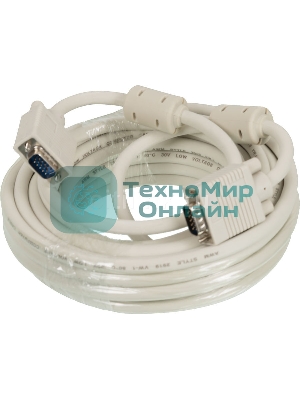 Кабель SVGA Ningbo CAB016S-10m VGA HD15 (m)/VGA HD15 (m) 10м феррит.кольца (CAB016S-10M-BR)