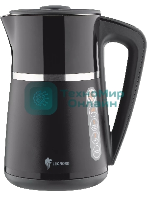 Чайник электрический LEONORD LE-1512 1.7 л, 1850-2200 Вт, черный