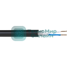 Кабель балансный микрофонный 100 м, 22 AWG, 0.34 мм2, диаметр 6.5 мм, экран, медь 19 x 0.15 мм, черный, бухта