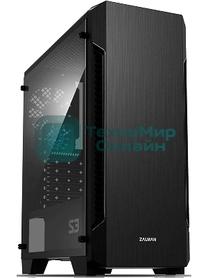 Компьютерный корпус MidiTower Zalman S3 TEMPERED GLASS WINDOW black