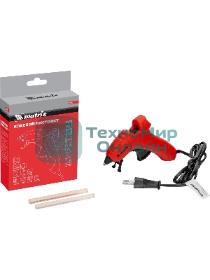 Клеевой пистолет Matrix, 7 мм, 15 (60) Вт, 8 г/мин