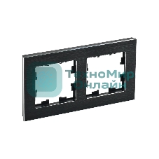 Рамка 2-местная IEK BRITE РУ-2-1-БрЧ (BR-M22-M-K02) металл черный