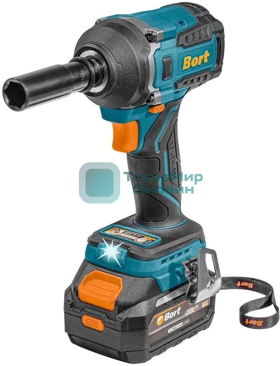 Гайковерт аккумуляторный Bort BSR-21U (2х4АЧ+ЗУ) 93418477 800 Нм, 0-2700 об/мин, акб Li-Ion, аккумуляторная система Makita 18V LXT 18 В, вес 1.4 кг