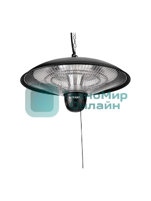 Обогреватель инфракрасный подвесной Rexant черный, 1500 Вт, 25 м2, термостат, 3 режима обогрева