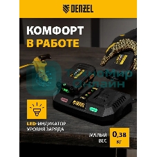 Батарея аккумуляторная Denzel IB-18-2.0, Li-Ion, 18 В, 2,0 А·ч