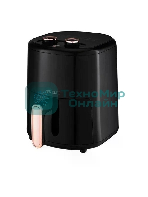 Аэрогриль Kelli KL-1708 черный, 2000 Вт, 3.5 л, механическое управление, 12 программ