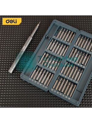 Набор прецизионных отверток Deli DL241057 (отвертка + 56 бит), сталь S2 + Cr-V