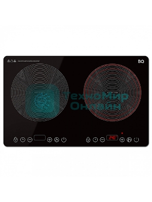 Индукционная плитка BQ HP105W Black-Silver, Мощность 3500 Вт (2000 Вт левая конфорка + 1500 Вт правая конфорка)