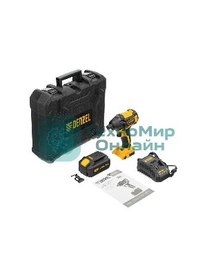 Винтоверт ударный аккумуляторный бесщет Denzel CID-IB-200 18В Li-Ion