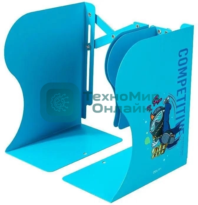 Подставка-ограничитель для книг Deli 78632BLUE 220х114х480мм синий
