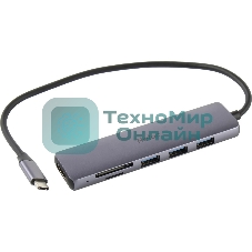 USB-концентратор Netac USB Hub WF14, 6in1 Type-C to 3xUSB3.0 + 1xHDMI(4k/30Hz) + microSD + SD