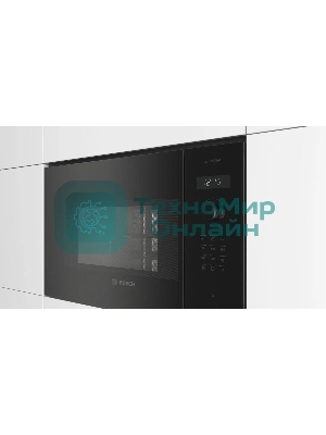 Микроволновая печь встраиваемая Bosch BEL454MB1F 6 Series, 900Вт,LED-display,AutoPilot 8, 25 л, гриль, черный, 382x594x388 мм