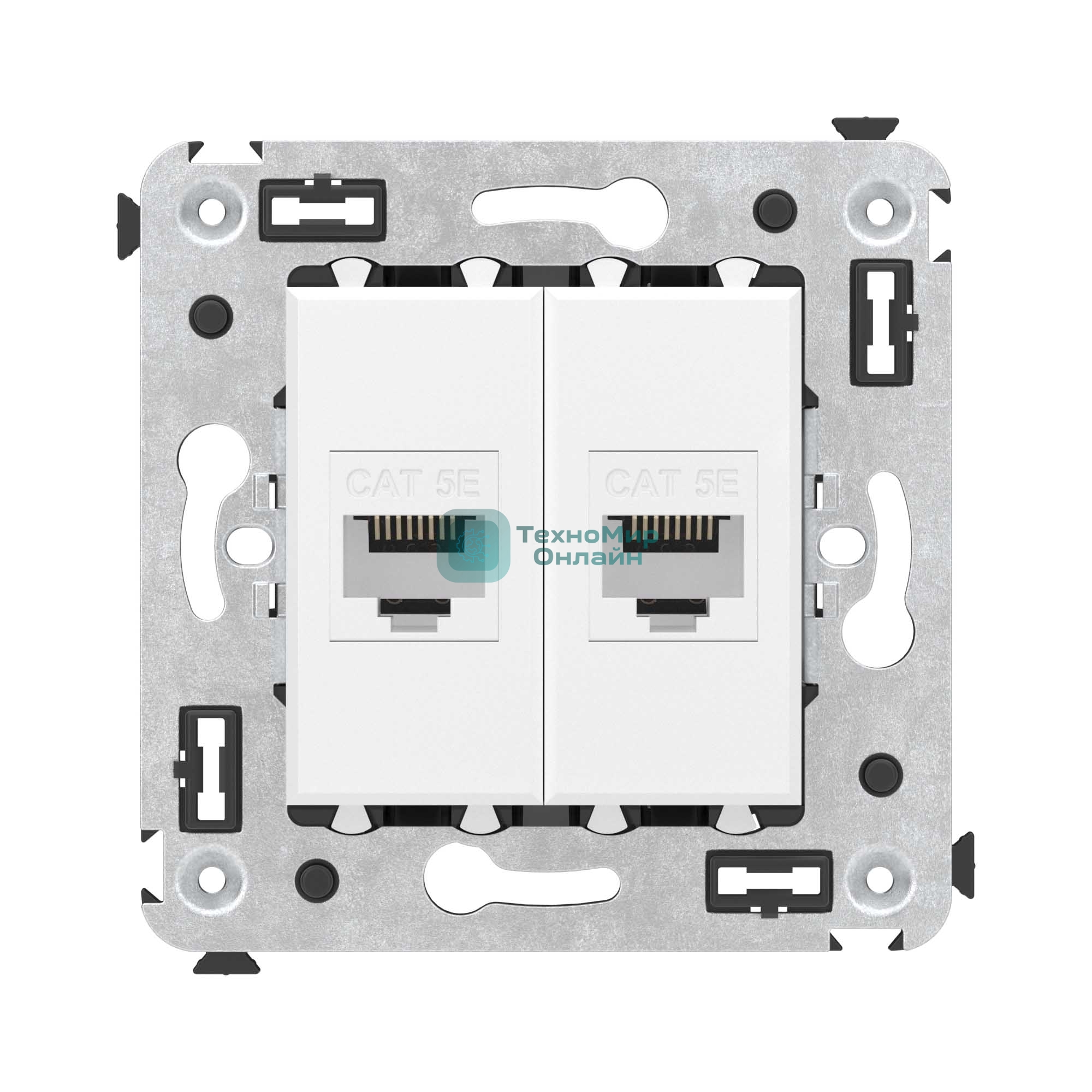 Розетка компьютерная DKC Avanti 4400664 RJ-45 без шторки в стену, кат.5е двойная, 