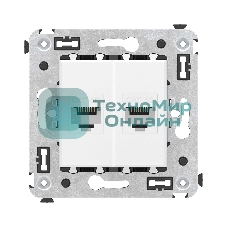 Розетка компьютерная DKC Avanti 4400664 RJ-45 без шторки в стену, кат.5е двойная, 