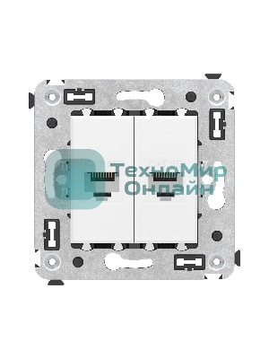 Розетка компьютерная DKC Avanti 4400664 RJ-45 без шторки в стену, кат.5е двойная, 