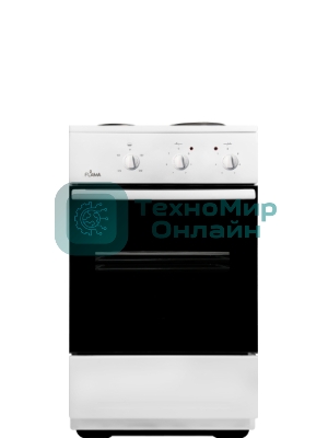 Плита электрическая Flama CE 3201 W белый, конфорок 2 шт, духовка 30 л, 50 см x 85 см x 36 см