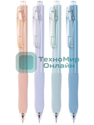 Ручка гелевая автоматическая Deli EG157-BK ассорти, d=0.5мм, черные чернила, резиновая манжета