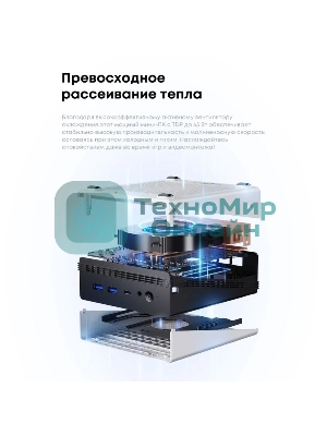 Неттоп Acer Gadget E10 ERBox 1 Ryzen 7 6800H (3.2) 16Gb SSD512Gb 680M Windows 11 Pro 2xGbitEth WiFi BT 120W черный/белый