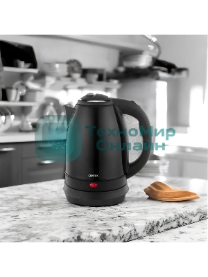 Электрочайник Centek CT-1068 черный, 2.0 л, 2000 Вт, скрытый нагревательный элемент