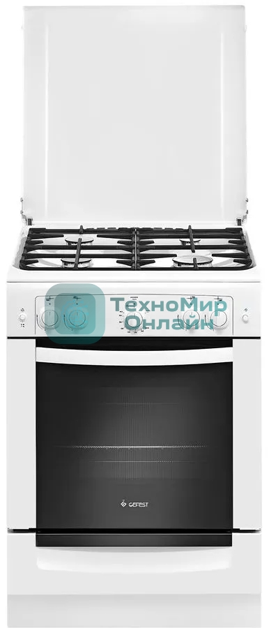 Плита газовая Gefest ПГ 6100-02 0309 белый, конфорок 4 шт, духовка 52 л, 60 см x 85 см x 60 см