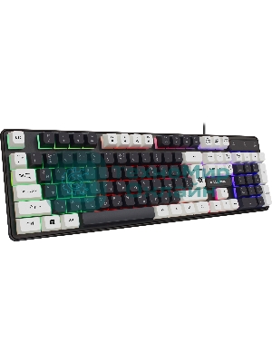 Клавиатура проводная Defender Dark Knight GK-077, USB, черный/белый