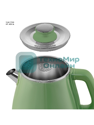 Чайник электрический Galaxy Line GL 0331, зеленый, пластик, двойная стенка из нержавеющей стали AISI 304 и пищевого пластика, 2200 Вт, 1.8 л, индикатор работы
