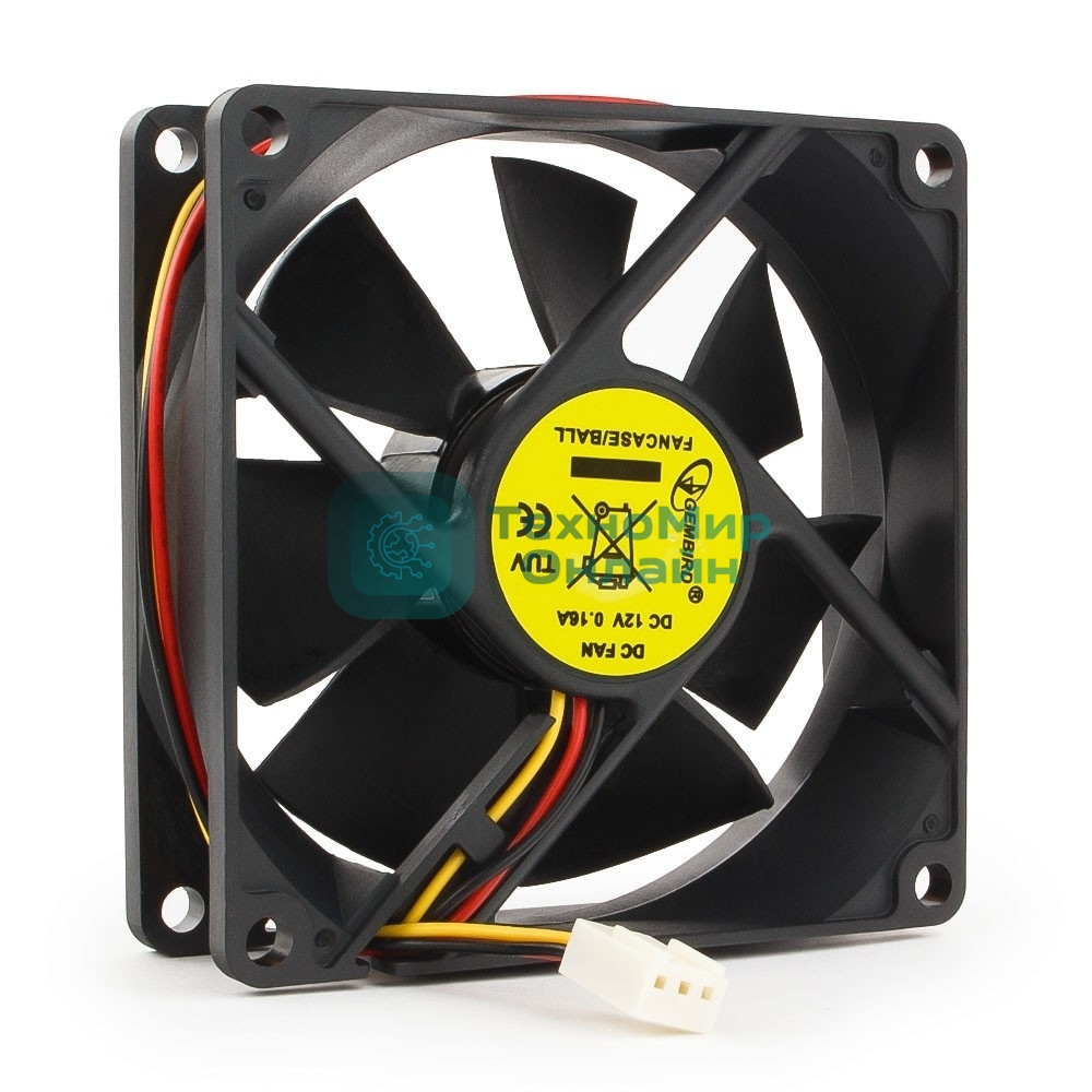 Вентилятор для корпуса Gembird FANCASE/BALL-3100 черный, 80 мм, 3100 об/мин, 38.65 дБ, 3 pin