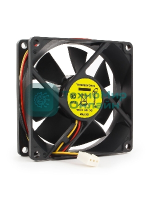 Вентилятор для корпуса Gembird FANCASE/BALL-3100 черный, 80 мм, 3100 об/мин, 38.65 дБ, 3 pin