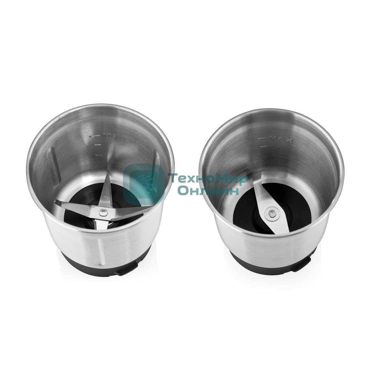 Кофемолка BRAYER BR1181, 2 ножа для мяг. и твер., 70 г.,Мощн. 200 Вт, нерж. корп, нажатием на крышку