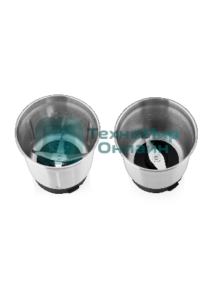 Кофемолка BRAYER BR1181, 2 ножа для мяг. и твер., 70 г.,Мощн. 200 Вт, нерж. корп, нажатием на крышку