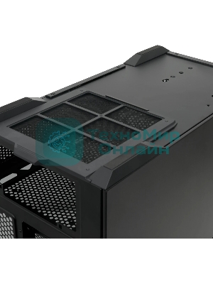 Компьютерный корпус без блока питания HSPD F711-TGbK, Panoramic Full Tower, Black, TG, 0.7 SPCC, no fans ATX, mATX, mITX 190/420/280мм 2x2.5