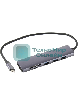 USB-концентратор Netac USB Hub WF14, 6in1 Type-C to 3xUSB3.0 + 1xHDMI(4k/30Hz) + microSD + SD