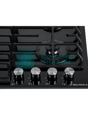 Газовая варочная панель Maunfeld EGHG.64.6CB/G, 4 конфорки, закаленное стекло, черный