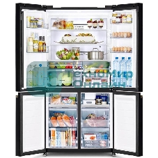 Холодильник Hitachi R-WB720VUC0 GBK черный стекло трехкамерный инвертер 372/196л морозилка снизу