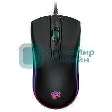Мышь проводная Qumo Onyx RGb M73 черный, 2400 dpi, USB, кнопки - 4