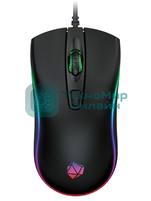 Мышь проводная Qumo Onyx RGb M73 черный, 2400 dpi, USB, кнопки - 4