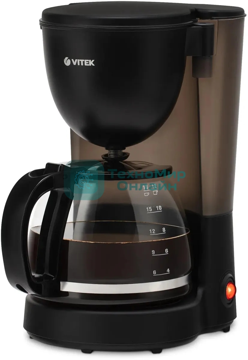 Кофеварка капельная Vitek VT-1500(MC) черный, исп. кофе - молотый, 1.25 л, 600 Вт