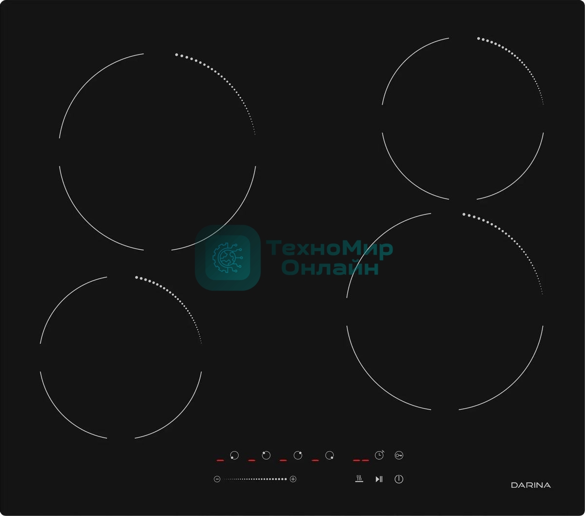 Электрическая варочная панель Darina 6P E323 B, Hi-Light, независимая, черный