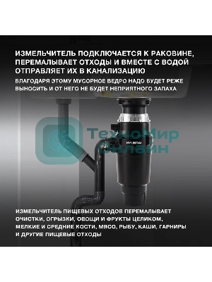 Измельчитель Hyundai HFWD 10390 390Вт черный/черный