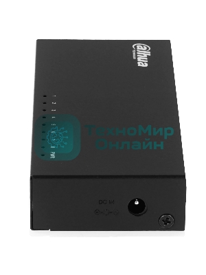 Коммутатор 8-в-1 Dahua DH-PFS3008-8ET/8 портов до 100 Мбит.с/коммутация до 1.6 Gbит.с/неуправляемый/Plug & Play/черный (DH-PFS3008-8ET)
