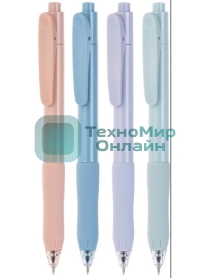 Ручка гелевая автоматическая Deli EG157-BL ассорти, d=0.5мм, синие чернила, резиновая манжета